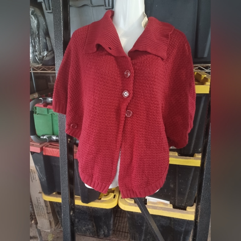 Kim Rogers Burgundy Knit Sweater
